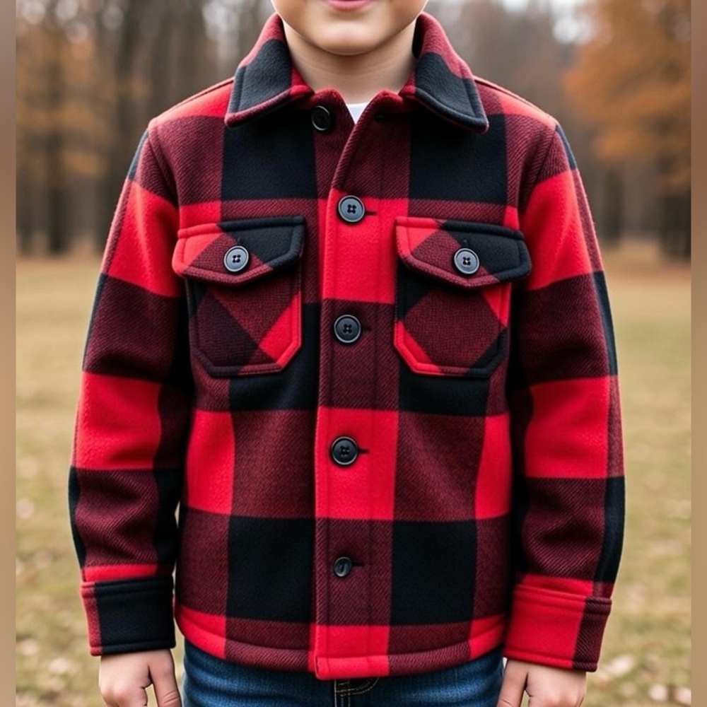 Vintage Montana Woolen Shop Kids‎ Youth CPO Flannel Size Age 4 USA Made Outdoor